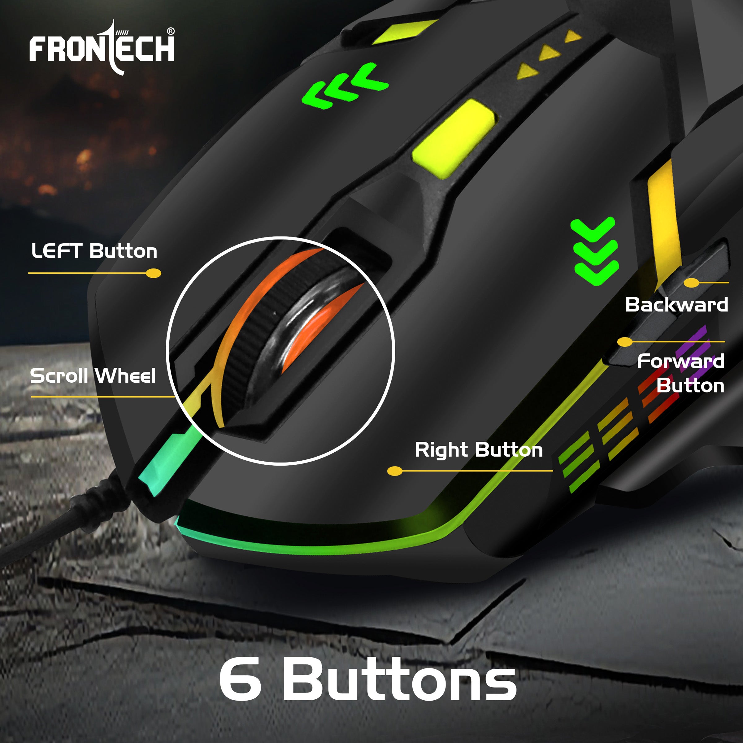 Frontech Super Design Wired RGB Backlight Effects Gaming Keyboard and Optical Mouse Combo (KB-0039) Frontech Super Design Wired RGB Backlight Effects Gaming Keyboard and Optical Mouse Combo (KB-0039)